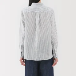 Fashion Women's Linen Striped Shirt Women Tops & Shirts