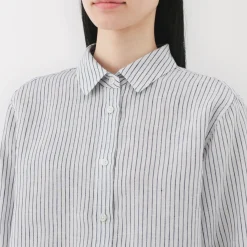 Fashion Women's Linen Striped Shirt Women Tops & Shirts