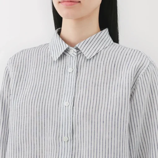 Fashion Women's Linen Striped Shirt Women Tops & Shirts