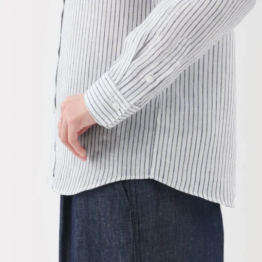 Fashion Women's Linen Striped Shirt Women Tops & Shirts