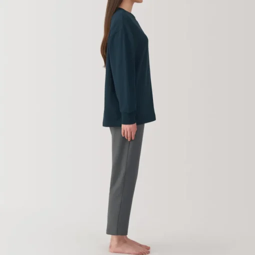 Online Women's Loose-Twist Sweatshirt Loungewear Set Pajamas & Loungewear|Loungewear