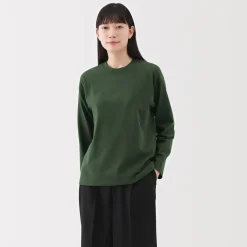 Discount Women's 2-Ply Jersey Crew Neck Long Sleeve T-Shirt Women T-Shirts