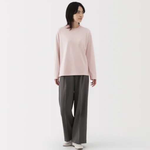 Discount Women's 2-Ply Jersey Crew Neck Long Sleeve T-Shirt Women T-Shirts