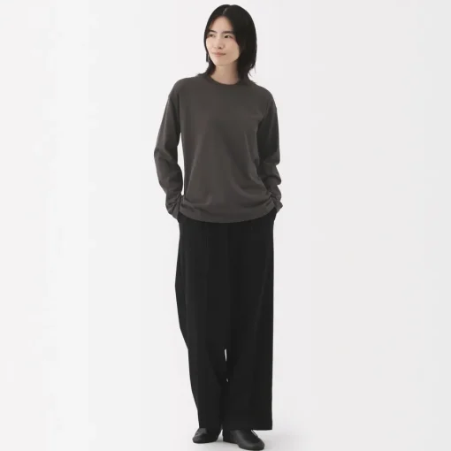 Discount Women's 2-Ply Jersey Crew Neck Long Sleeve T-Shirt Women T-Shirts