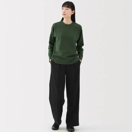 Discount Women's 2-Ply Jersey Crew Neck Long Sleeve T-Shirt Women T-Shirts