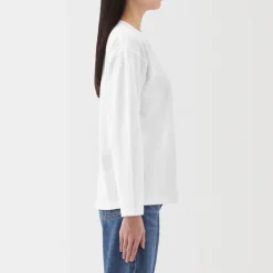 Discount Women's 2-Ply Jersey Crew Neck Long Sleeve T-Shirt Women T-Shirts