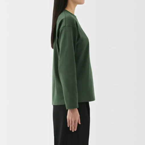 Discount Women's 2-Ply Jersey Crew Neck Long Sleeve T-Shirt Women T-Shirts