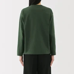 Discount Women's 2-Ply Jersey Crew Neck Long Sleeve T-Shirt Women T-Shirts