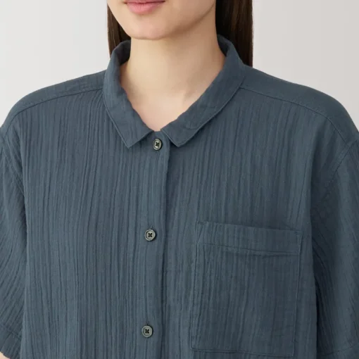 Fashion Women's Side Seamless Crepe Gauze Short Sleeve Pajamas Pajamas & Loungewear|Loungewear