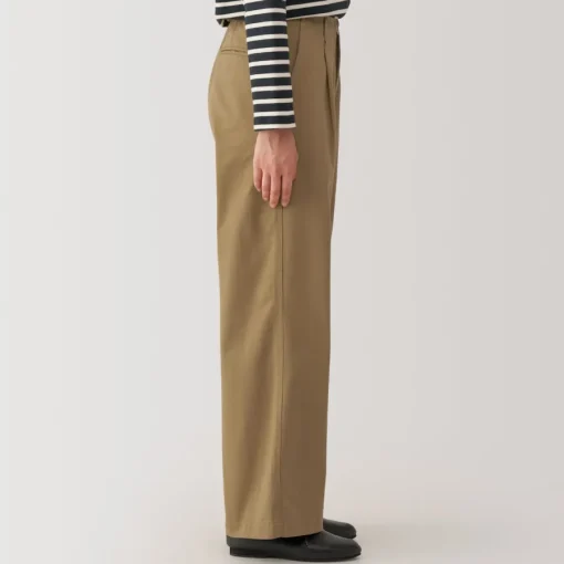 Best Women's Slub Yarn Chino Darted Wide Pants Women Chino