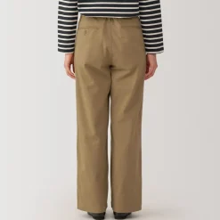 Best Women's Slub Yarn Chino Darted Wide Pants Women Chino