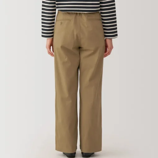 Best Women's Slub Yarn Chino Darted Wide Pants Women Chino