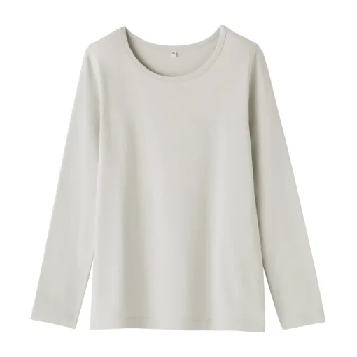 Clearance Women's Stretch Ribbed Crew Neck Long Sleeve T-Shirt Women T-Shirts