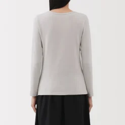 Clearance Women's Stretch Ribbed Crew Neck Long Sleeve T-Shirt Women T-Shirts