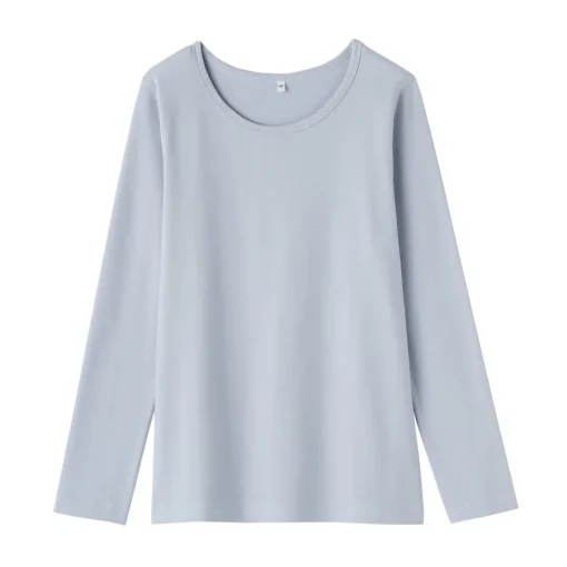 Clearance Women's Stretch Ribbed Crew Neck Long Sleeve T-Shirt Women T-Shirts