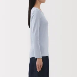 Clearance Women's Stretch Ribbed Crew Neck Long Sleeve T-Shirt Women T-Shirts
