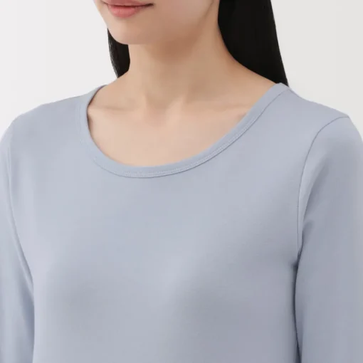 Clearance Women's Stretch Ribbed Crew Neck Long Sleeve T-Shirt Women T-Shirts