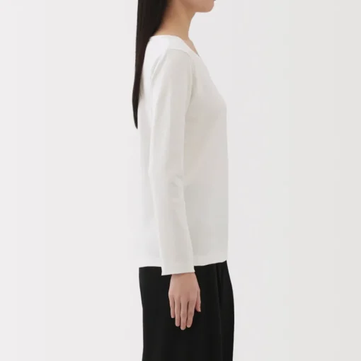 Clearance Women's Stretch Ribbed Crew Neck Long Sleeve T-Shirt Women T-Shirts