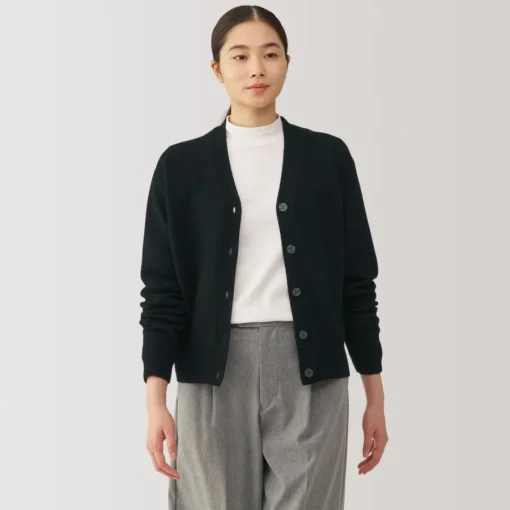New Women's Washable Mid-Gauge V-Neck Cardigan Women Sweaters & Cardigans