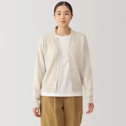 New Women's Washable Mid-Gauge V-Neck Cardigan Women Sweaters & Cardigans