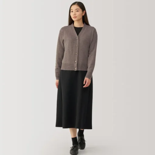 New Women's Washable Mid-Gauge V-Neck Cardigan Women Sweaters & Cardigans