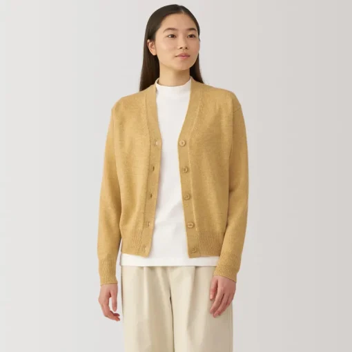 New Women's Washable Mid-Gauge V-Neck Cardigan Women Sweaters & Cardigans