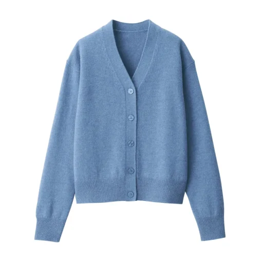 New Women's Washable Mid-Gauge V-Neck Cardigan Women Sweaters & Cardigans