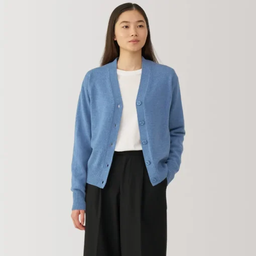 New Women's Washable Mid-Gauge V-Neck Cardigan Women Sweaters & Cardigans