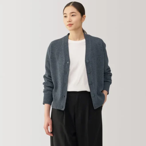 New Women's Washable Mid-Gauge V-Neck Cardigan Women Sweaters & Cardigans