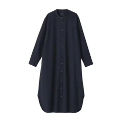 Fashion Women's Washed Broadcloth Stand Collar Long-Sleeve Dress Women Dresses