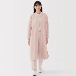 Outlet Women's Washed Broadcloth Stand Collar Long Sleeve Striped Dress Women Dresses