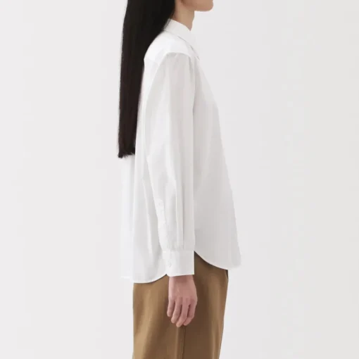 Fashion Women's Washed Broadcloth Regular Collar Long Sleeve Shirt Women Tops & Shirts