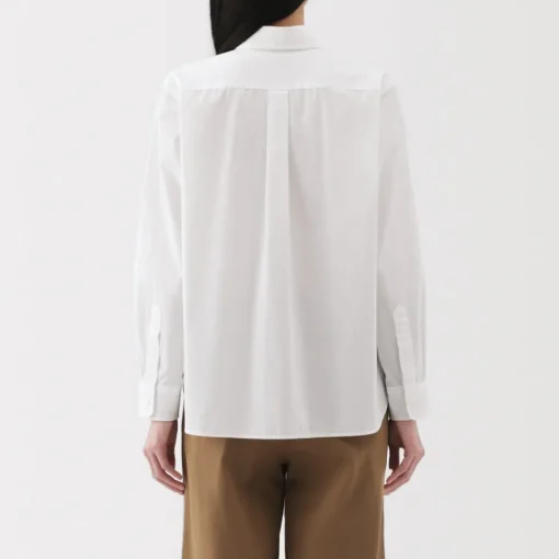Fashion Women's Washed Broadcloth Regular Collar Long Sleeve Shirt Women Tops & Shirts