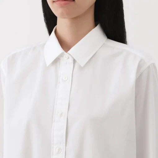 Fashion Women's Washed Broadcloth Regular Collar Long Sleeve Shirt Women Tops & Shirts