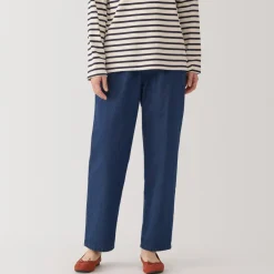 New Women's Washed Denim Easy Tapered Pants Women Denim