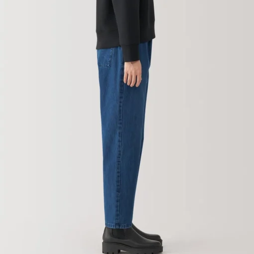 New Women's Washed Denim Easy Tapered Pants Women Denim