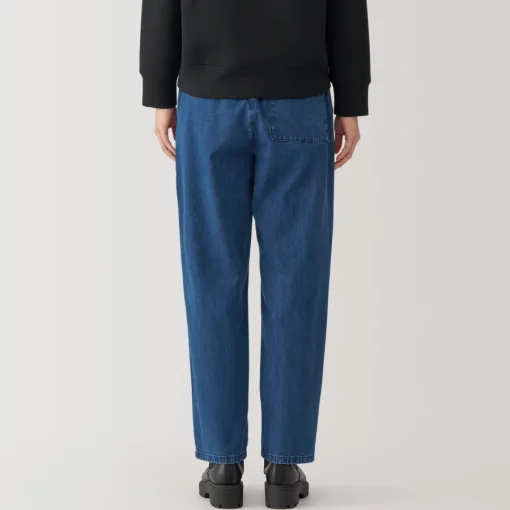 New Women's Washed Denim Easy Tapered Pants Women Denim