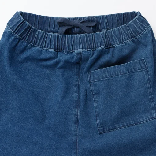 New Women's Washed Denim Easy Tapered Pants Women Denim