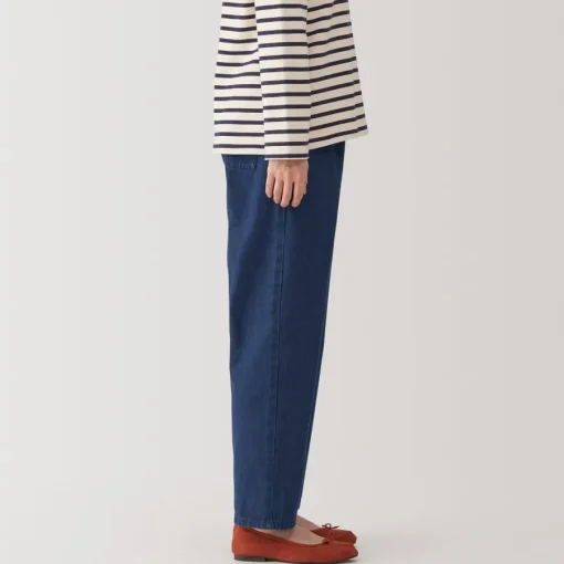 New Women's Washed Denim Easy Tapered Pants Women Denim
