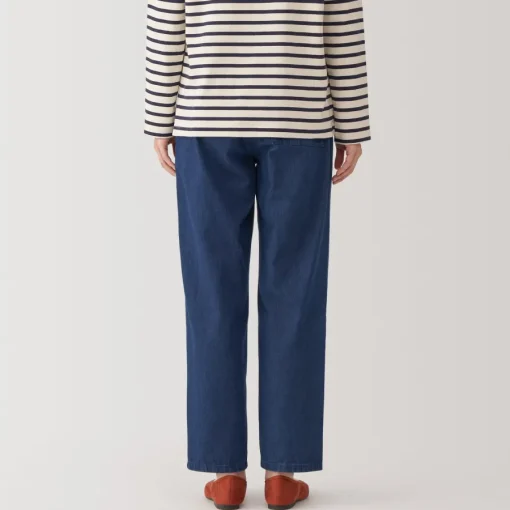New Women's Washed Denim Easy Tapered Pants Women Denim