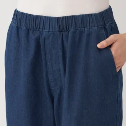 New Women's Washed Denim Easy Tapered Pants Women Denim