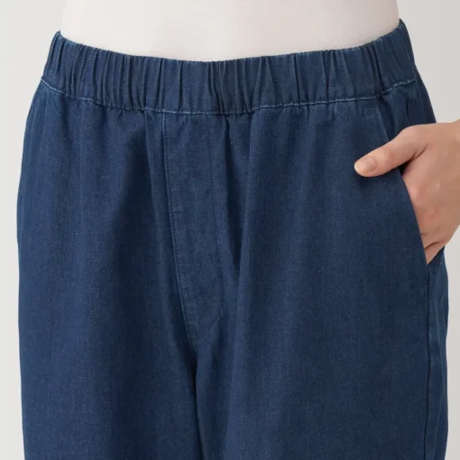 New Women's Washed Denim Easy Tapered Pants Women Denim