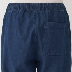 New Women's Washed Denim Easy Tapered Pants Women Denim
