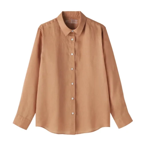 Best Women's Washed Linen Shirt Women Tops & Shirts