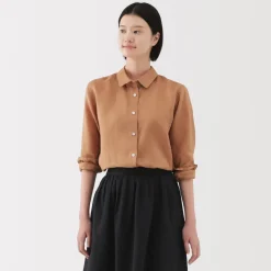 Best Women's Washed Linen Shirt Women Tops & Shirts