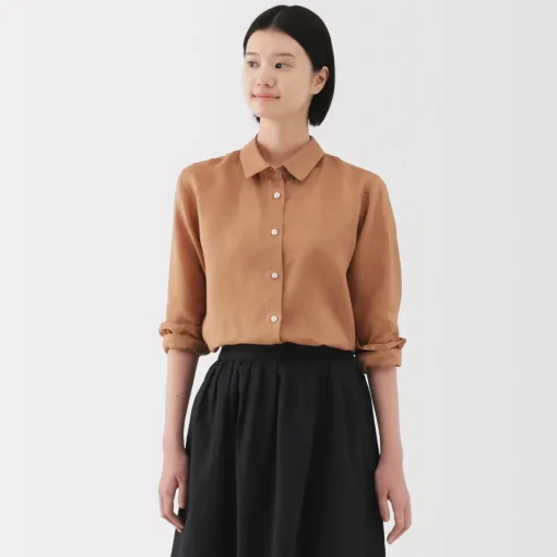 Best Women's Washed Linen Shirt Women Tops & Shirts