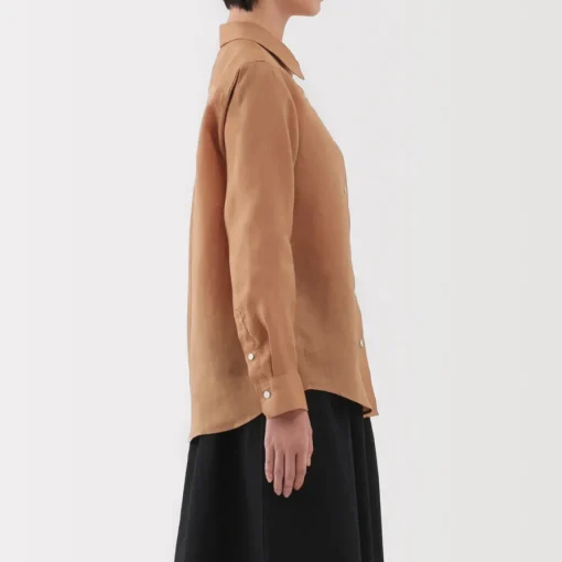 Best Women's Washed Linen Shirt Women Tops & Shirts