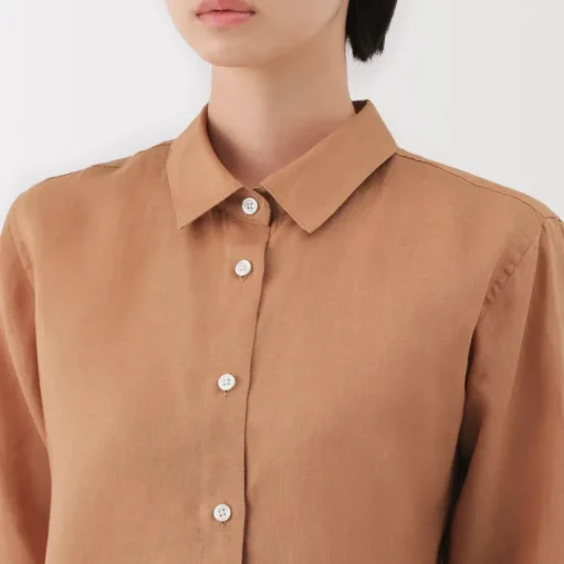 Best Women's Washed Linen Shirt Women Tops & Shirts