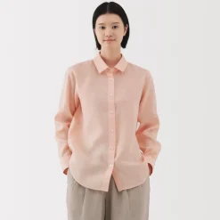 Best Women's Washed Linen Shirt Women Tops & Shirts