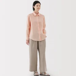 Best Women's Washed Linen Shirt Women Tops & Shirts